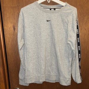 Nike Heather Gray Sweatshirt with Logo Sleeve